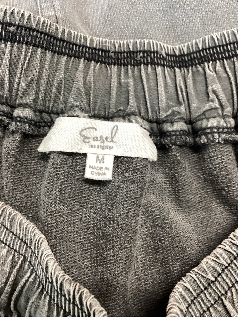 easel Washed Gray Wide Drawstring Jogger Knit Skirt - Picture 5 of 10